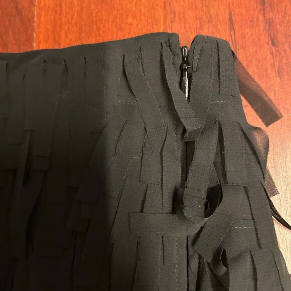 Ann Taylor black fringe skirt : Not a mini, but shorter length:  4P - Picture 5 of 7